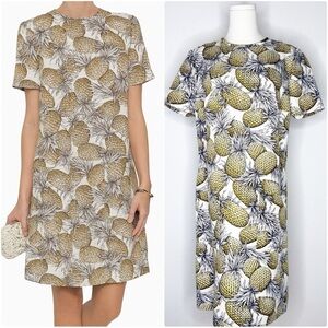 Lyn Devon Audrey Pineapple Print Shift Dress Size 8 | Tropical Vacation Style